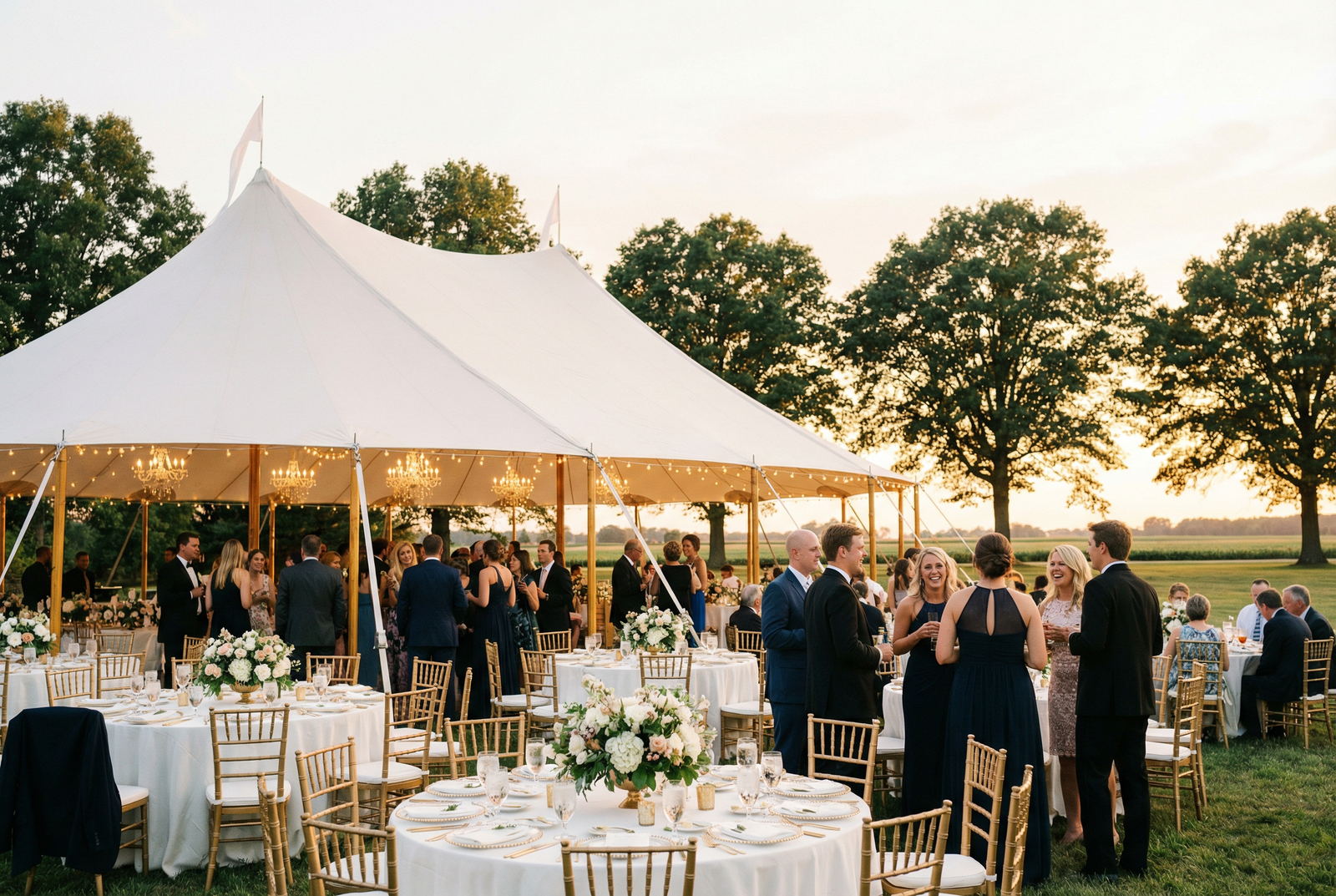 Trailer at outdoor wedding