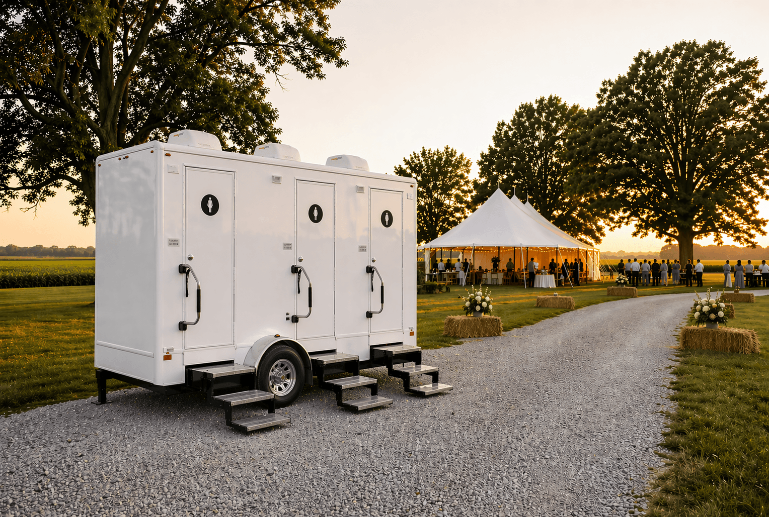 Luxury restroom trailer exterior