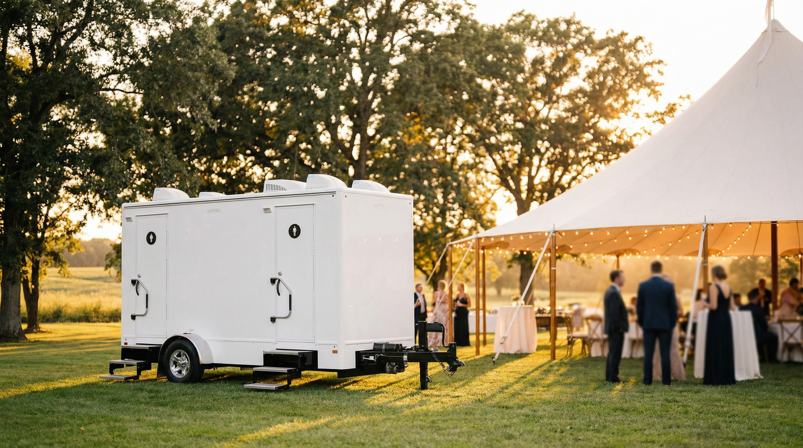 Trailer at outdoor wedding